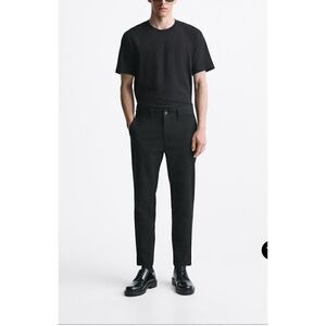 Zara TEXTURED COMFORT TROUSERS Size 31